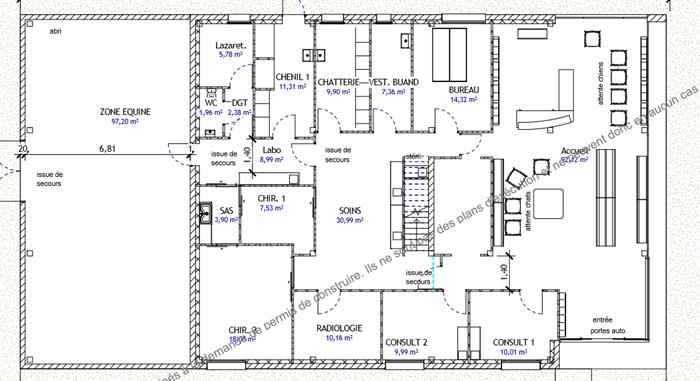 Plan de la clinique vétérinaire Agropole